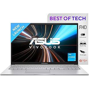 ASUS Vivobook 15, Intel Core i3-1215U, 16GB RAM, 512GB SSD, FHD 1920x1080, 1.2 GHz, 15.6", Windows 11, MS Office Home, Cool Silver, 1.7KG, X1504ZA-NJ342WS, Integrated Graphics, Thin & Light Laptop