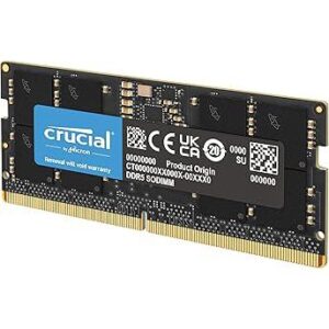 Crucial RAM 32GB DDR5 4800MHz CL40 Laptop Memory CT32G48C40S5 Black