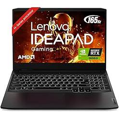 Lenovo IdeaPad Gaming 3 AMD Ryzen 7 5800H 15.6" (39.62cm) FHD IPS Gaming Laptop (16GB/512GB SSD/6GB NVIDIA RTX 3060/165Hz/Win 11/Office 2021/Backlit/3months Game Pass/Shadow Black/2.25Kg), 82K201UNIN