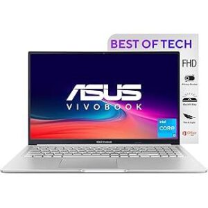 ASUS VivoBook 15 (2022), Intel Core i3-1215U, 12th Gen, 8GB RAM, 512GB SSD, FHD, 15.6"/39.62cm, Windows 11, MS Office 2021, Icelight Silver, 1.7KG, X1502ZA-EJ322WS, Backlit KB Laptop