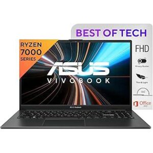 ASUS Vivobook Go 15 (2023), AMD Ryzen 5 7520U, Thin & Light Laptop,15.6" (39.62 cm) FHD, (16GB/512GB SSD/Windows 11/Office 2021/Alexa Built-in/Mixed Black/1.63 kg), E1504FA-NJ542WS