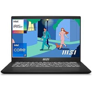 MSI Modern 14, Intel 12Th Gen. I7-1255U, 36Cm FHD 60Hz Laptop(16GB/512GB NVME SSD/Windows 11 Home/Bluetooth/Mso 2021/Intel Iris Xe Graphics/Classic Black/1.4Kg), C12MO-1211IN