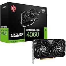 MSI Geforce RTX 4060 Ventus 2X Black 8G Oc 8Gb Gddr6 128-Bit Gaming Graphic Card, pci_e