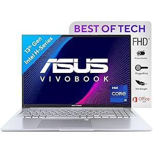 ASUS Vivobook 16 (2023), Intel Core i9-13900H 13th Gen, Thin & Light Laptop, 16" (40.64 cm) FHD+,(16GB/512GB SSD/Intel Iris Xe/Win 11/Office 2021/Backlit KB/Fingerprint/Silver/1.88 kg) X1605VA-MB946WS