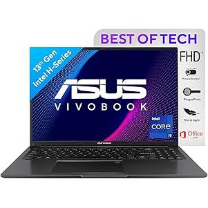 ASUS Vivobook 16 (2023)Thin & Light Laptop ,Intel Core i9-13900H 13th Gen,16" (40.64 cm) FHD+,(16GB RAM/512GB SSD/Intel Iris Xe/Win 11/Office 2021/Backlit KB/Fingerprint/Black/1.88 kg)X1605VA-MB947WS