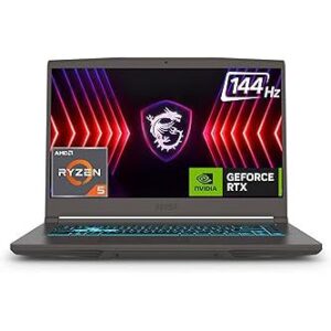 MSI Thin A15, Ryzen 5 7535HS, 40CM FHD 144Hz Gaming Laptop(16GB/512 GB NVMe SSD/Windows 11 Home/NVIDIA GeForce RTX 4050, GDDR6 6GB/Cosmos Gray/1.86Kg), B7VE-066IN
