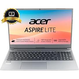 Acer Aspire Lite, AMD Ryzen 3 5300U Processor (8GB RAM, 512GB SSD) Full HD, 15.6"/39.62cm, Windows 11 Home, Steel Gray, 1.59 kg, AL15-41, Metal Body, Premium Thin and Light Laptop