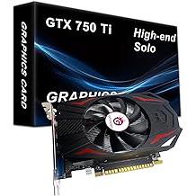 GPVHOSO GTX 750Ti Graphics Card, 2GB GDDR5 128bit Direct X12 640SP Gaming Video Card, pci_e_x16 Interface, HDMI, DVI-D, VGA, Single Fan, Low Power GPU for Working Gaming