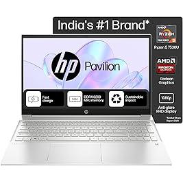 HP Pavilion 15, AMD Ryzen 5 7530U, 15.6-inch (39.6 cm), FHD, 8GB DDR4, 512GB SSD, AMD Radeon Graphics, 720p HD Camera, Backlit KB, Audio by B&O (Win 11, MSO 2021, Silver, 1.75 kg), eh3036AU