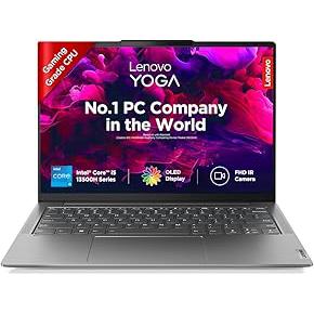 Lenovo Yoga Slim 6 13th Gen Intel Evo Core i5 13500H 14"(35.5cm) WUXGA-OLED 400Nit Laptop (16GB/1TB SSD/60Hz Refresh/Win 11/Office 2021/Backlit KB/Alexa/3 Month Game Pass/Grey/1.3Kg), 83E00012IN
