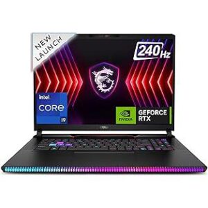 MSI Raider GE78 HX, Intel 14th Gen. i9-14900HX, 43.18CM QHD+ 240Hz Gaming Laptop (32GB/2TB NVMe SSD/Windows 11 Home/NVIDIA GeForce RTX 4090, GDDR6 16GB/Core Black/3.1Kg), 14VIG-804IN