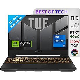 ASUS TUF F15 13th Gen, Intel Core i7-13620H Gaming Laptop(NVIDIA RTX 4060-8GB/140W TGP/16GB RAM/512GB SSD/FHD/15.6"/144Hz/RGB KB/90Whr/Windows 11/Office 2021/Mecha Gray/2.20kg) FX507VV-LP287W
