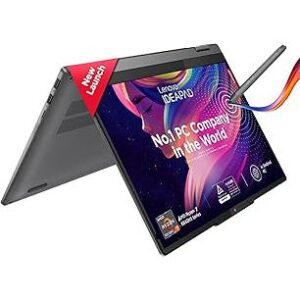 Lenovo Ideapad 5 2-in-1 AMD Ryzen 7 8845HS 14" (35.5cm) WUXGA IPS 300Nits Convertible Laptop (16GB/512GB SSD/Win 11/Office Home 2024/Backlit KB/FPR/FHD Camera/Grey/1.6kg), 83DR003BIN
