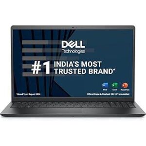 Dell 15 Thin & Light Laptop, Intel Core 13th Generation i5-1334U Processor, 16GB DDR4 & 512GB SSD, 15.6" (39.62cm) FHD 120Hz 250 nits, Windows 11 + MSO'21 + 15 Month Mcafee, Carbon Black, 1.66kg