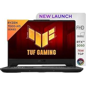 ASUS TUF Gaming A15, AMD Ryzen 7 7435HS Gaming Laptop(NVIDIA RTX 3050-4GB/60W TGP/16GB RAM/512GB SSD/FHD/15.6"/144Hz/RGB KB/48WHr/Windows 11//Graphite Black/2.30 Kg) FA506NCR-HN054W