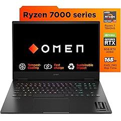HP OMEN, AMD Ryzen 7-7840HS, 8GB NVIDIA GeForce RTX 4060 Gaming Laptop (32GB RAM, 1TB SSD), 165Hz, 7ms, IPS, 16.1"/40.9cm, Win 11, Office 2021, Black, 2.37Kg, RGB KB, Tempest Cooling, xd0017AX