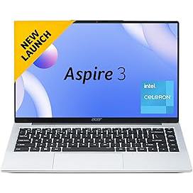 Acer Aspire 3 Laptop Intel Core Celeron N4500 Processor Laptop (8 GB LPDDR4X SDRAM/256 GB SSD/Win11 Home/38 WHR/HD Webcam) A324-45 with 35.56 cm (14") HD Display, Pure Silver, 1.3 KG