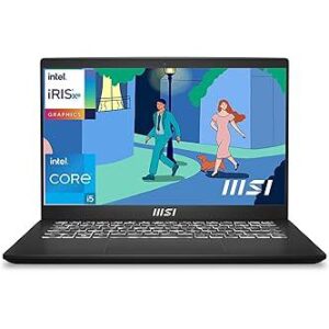 MSI Modern 14, Intel 12th Gen. i5-1235U, 36CM FHD 60Hz Laptop(16GB/512GB NVMe SSD/Windows 11 Home/MSO 2021/Intel Iris Xe Graphics/Classic Black/1.4Kg), C12MO-1212IN
