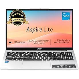 Acer[SmartChoice Aspire Lite 12thGen Intel Core i5-12450H Premium Laptop(Win11Home/16GB RAM/512GB SSD/IntelUHD Graphics/MSO)AL15-52H, 39.62cm(15.6") FHD IPS Display,Backlit Keyboard,Pure Silver, 1.7KG