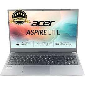 Acer [SmartChoice Aspire Lite AMD Ryzen 5-5625U Premium Thin and Light Laptop (8 GB RAM/512 GB SSD/Windows 11 Home) AL15-41, 39.62 cm (15.6") Full HD Display, Metal Body, Steel Gray, 1.59 KG