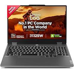 Lenovo Smartchoice LOQ AMD Ryzen 5 7235HS | NVIDIA RTX 3050 6GB (24GB RAM/512GB SSD/15.6" (39.6cm)/Windows 11/Office Home 2024/100% sRGB/3 Mon. Game Pass/Grey/2.4Kg), 83JC00EFIN Gaming Laptop