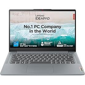 Lenovo IdeaPad Slim 3, Intel Core i5-12450H, 12th Gen, 16GB RAM, 512GB SSD, FHD IPS, 14"/35.5cm, Windows 11, MS Office Home 2024, Grey, 1.37Kg, 83EQ0073IN, 1Yr ADP Free, Thin & Light Laptop