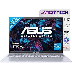 ASUS Vivobook 16X 12th Gen, Intel Core i5-12500H Creator/Gaming Laptop(NVIDIA RTX 2050-4GB/16GB/512GB/FHD+/16.0"/144Hz/Windows 11/M365 Basic (1Year)*/Office Home 2024/Silver/1.67 kg) K3605ZF-RP458WS