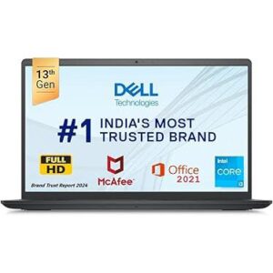 Dell Inspiron 3530 Thin & Light Laptop, 13th Gen Intel Core i3-1305U Processor, 8GB, 512GB SSD, 15.6" (39.62cm) FHD 120Hz 250nits, Standard Keyboard, Windows 11+MSO'21 & 15 Month McAfee, Black, 1.62kg