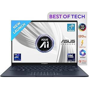 ASUS Zenbook 14,Intel Core Ultra 7 (Series 2),Thin & Light(Intel Arc iGPU/32GB/1TB/3K OLED Touch screen/14/120Hz/Windows 11/M365 Basic (1Year)*/Office Home 2024/Ponder Blue/1.28 kg) UX3405CA-PZ163WS