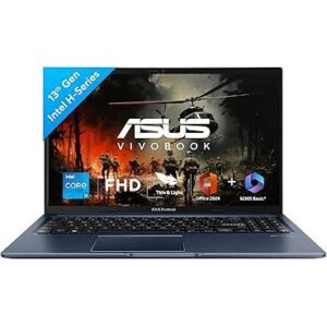 ASUS Vivobook 15,13th Gen,Intel Core i5-13420H(Intel UHD iGPU/16GB RAM/512GB SSD/FHD/15.6"/60Hz/Backlit Keyboard/Windows 11/M365 Basic (1Year)*/Office Home 2024/Quiet Blue/1.70 kg) X1502VA-BQ836WS